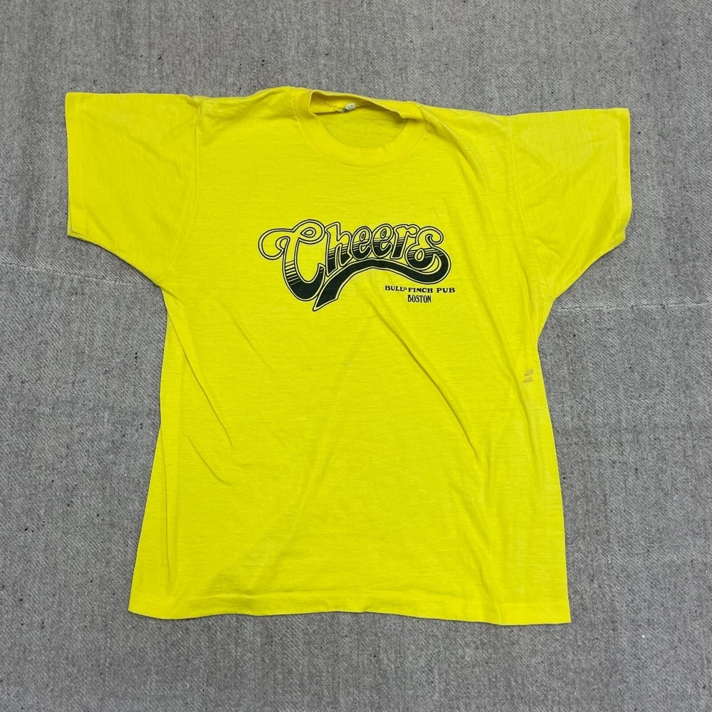 vintage Cheers shirt mens xl yellow 1980s beer‎ single stitch